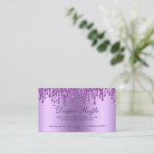 グリッタードリップパープルベビーシャワーおむつラッフルエンクル エンクロージャーカード (スタンド正面)