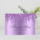 グリッタードリップパープルベビー足サンキューカード サンキューカード (スタンド正面)