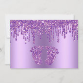 グリッタードリップパープルベビー足サンキューカード サンキューカード (裏面)