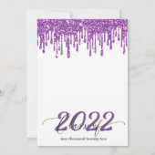 グリッタードリップパープル卒業招待状 招待状 (裏面)