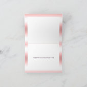 グリッタードリップピンクベビー足サンキューカード 招待状 (内部)