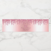 グリッタードリップピンクベビー足ベビーシャワー ペットボトルラベル (シングルラベル)