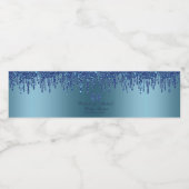 グリッタードリップブルーベビー足ベビーシャワーウォーターボット ペットボトルラベル (シングルラベル)