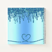 グリッタードリップブルー足ズベビーシャワーゲストブック ノートブック (裏面)