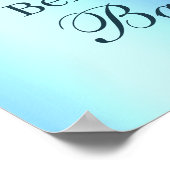 グリッタードリップブルー足ベビーシャワーウェルカムサイン ポスター (角)