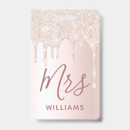 グリッタードリップ先生名前をカスタムするラニヤードIDバッジ バッジ