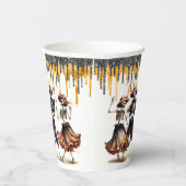 グリッタードリップ踊りスケルトンハローウィンパーティ 紙コップ (右)