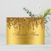 グリッタードリップ金ゴールドベビー足サンキューカード サンキューカード (スタンド正面)