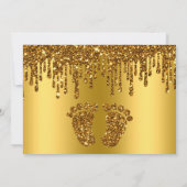 グリッタードリップ金ゴールドベビー足サンキューカード サンキューカード (裏面)