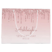グリッタードリップ18誕生日ピンク ラージペーパーバッグ (裏面)
