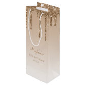 グリッタードリップ30歳の誕生日金ゴールド ワインギフトバッグ (裏面アングル)