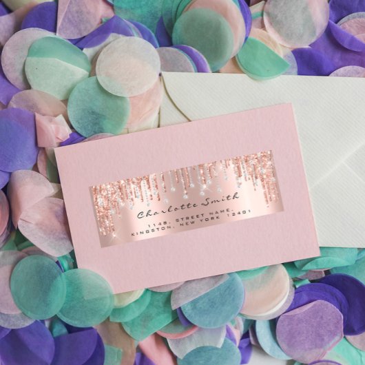 グリッタードリプスバラダイヤモンド差出人住所ラベル ラベル