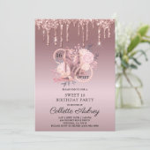 グリッタードリプスバラ金ゴールドスウィート16誕生日 招待状 (スタンド正面)