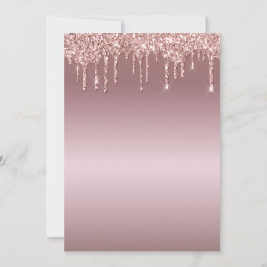 グリッタードリプスバラ金ゴールドスウィート16誕生日 招待状 (裏面)