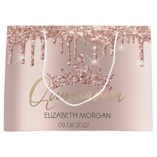 グリッタードリプスバラ金ゴールドティアラキンセアニラ ラージペーパーバッグ (正面)