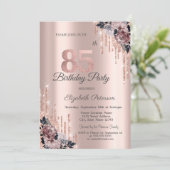 グリッタードリプスバラ金ゴールドフラワーズ85誕生日 招待状 (スタンド正面)