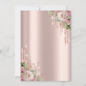 グリッタードリプスバラ金ゴールド花50誕生日 招待状 (裏面)