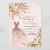 グリッタードレかわいらしスボホフラワーズキンセアニラ 招待状 (正面/裏面)