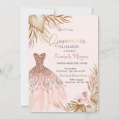グリッタードレかわいらしスボホフラワーズキンセアニラ 招待状 (正面)