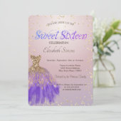 グリッタードレエレガントスダイヤモンドピンクスウィート16 招待状 (スタンド正面)