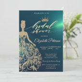 グリッタードレスティアラダイアモンズグリーンブライダルシャワー 招待状 (スタンド正面)