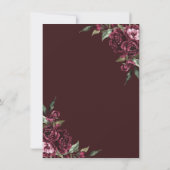 グリッタードレス、バタフライローズ ワインレッドの引退 招待状 (裏面)