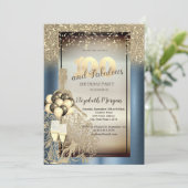 グリッタードレス、バルーン、ブルーメタリック100th 招待状 (スタンド正面)