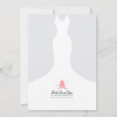 グリッタードレフェイクスオンピンクブライダルシャワー招待状 招待状 (裏面)