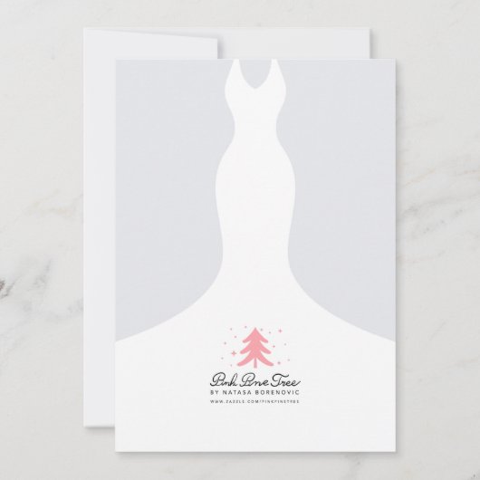 グリッタードレフェイクスオンピンクブライダルシャワー招待状 招待状 (裏面)