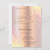 グリッタードロッグラデーションプティアラバラ金ゴールドキンセアニラ 招待状 (正面)