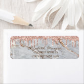 グリッタードロップズグレーマーブルストーン住所 シール (インサイチュ)