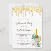 グリッタードロップ、ガラス、フローラ廃棄 招待状 (正面)