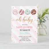 グリッタードーナツベビーシャワーパーティの招待状 招待状 (スタンド正面)