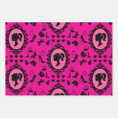 グリッタードール誕生日ピンクグラムファッション ラッピングペーパーシート (正面3)