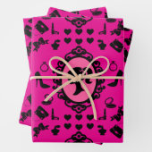 グリッタードール誕生日ピンクグラムファッション ラッピングペーパーシート (インサイチュ)