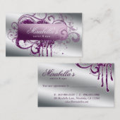 グリッターネイルサロンアポイントメントエレガントきらきら光る 予約カード (正面/裏面)