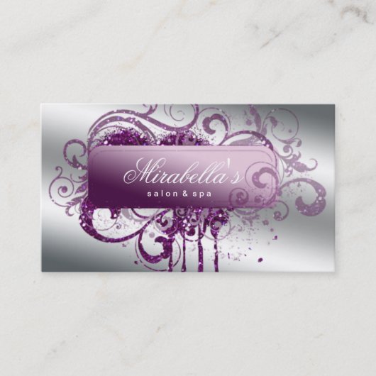 グリッターネイルサロンアポイントメントエレガントきらきら光る 予約カード (正面)