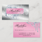 グリッターネイルサロンアポイントメントエレガントきらきら光る 予約カード (正面/裏面)