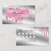 グリッターネイルサロンアポイントメントエレガントロイヤリティ ロイヤリティカード (正面/裏面)