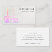 グリッターネオンピンクオレンジブルームクリーニングサービス 名刺 (正面/裏面)