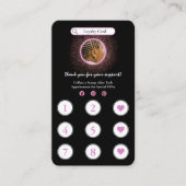 グリッターネオンピンクヘアブレイディングロイヤリティカード 名刺 (正面)