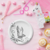 グリッターハイヒールシューズ ペーパープレート (パーティー)