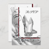 グリッターハイヒールシューズRSVP インビテーションポストカード (正面/裏面)