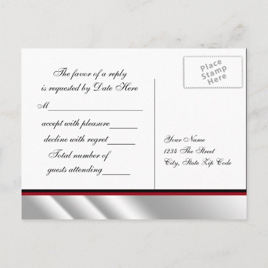 グリッターハイヒールシューズRSVP インビテーションポストカード (裏面)