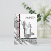 グリッターハイヒールシューズRSVP インビテーションポストカード (スタンド正面)