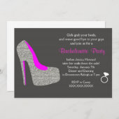 グリッターハイヒールバチェロレッテ招待状 招待状 (正面/裏面)