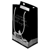 グリッターハイヒールブラックシルバーカスタム スモールペーパーバッグ (正面アングル)