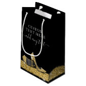 グリッターハイヒールブラック金ゴールド スモールペーパーバッグ (裏面アングル)