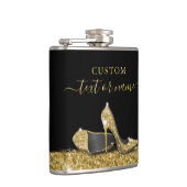 グリッターハイヒールブラック金ゴールド フラスク (右)