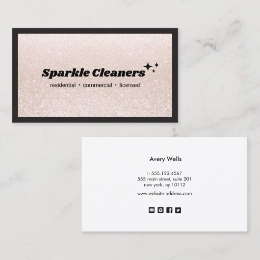 グリッターハウスクリーニングサービススター 名刺 (正面/裏面)